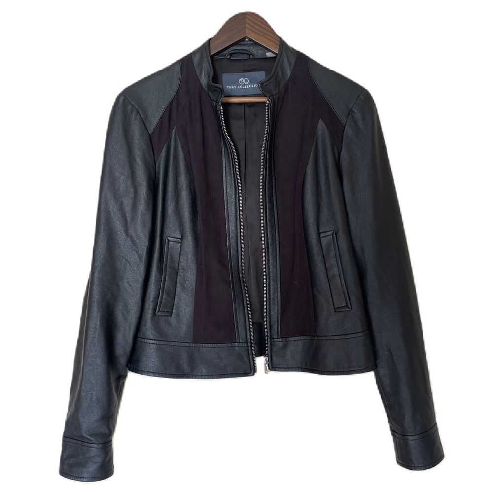 Tart Collections Vegan Leather Suede Moto Women's Jacket Black (Size M)